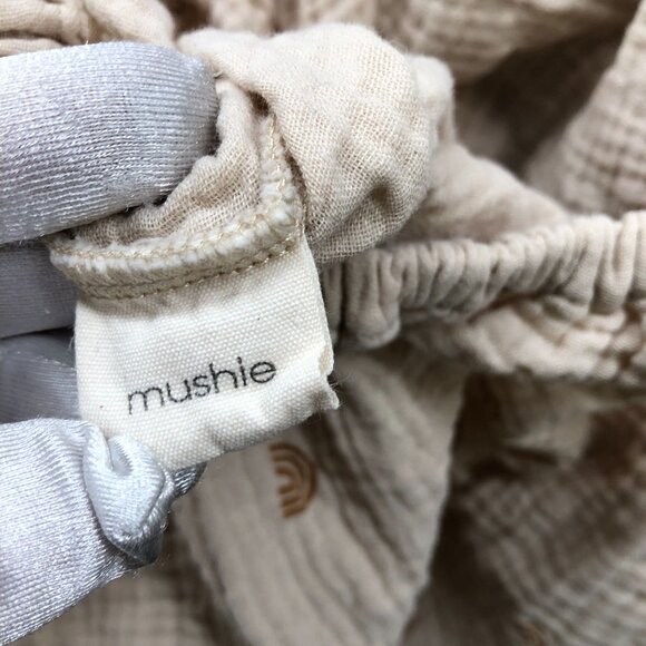Mushie Baby Mini Crib Sheet Muslin Cotton Fitted Beige 28x52'' Rainbow Print - Picture 5 of 6